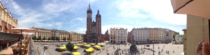 The central square in Kraków is stunning